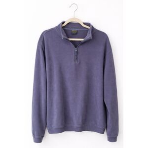 Woolrich Men’s Large 1/4 Zip Pullover Sweatshirt Blue Plum 24” P2P